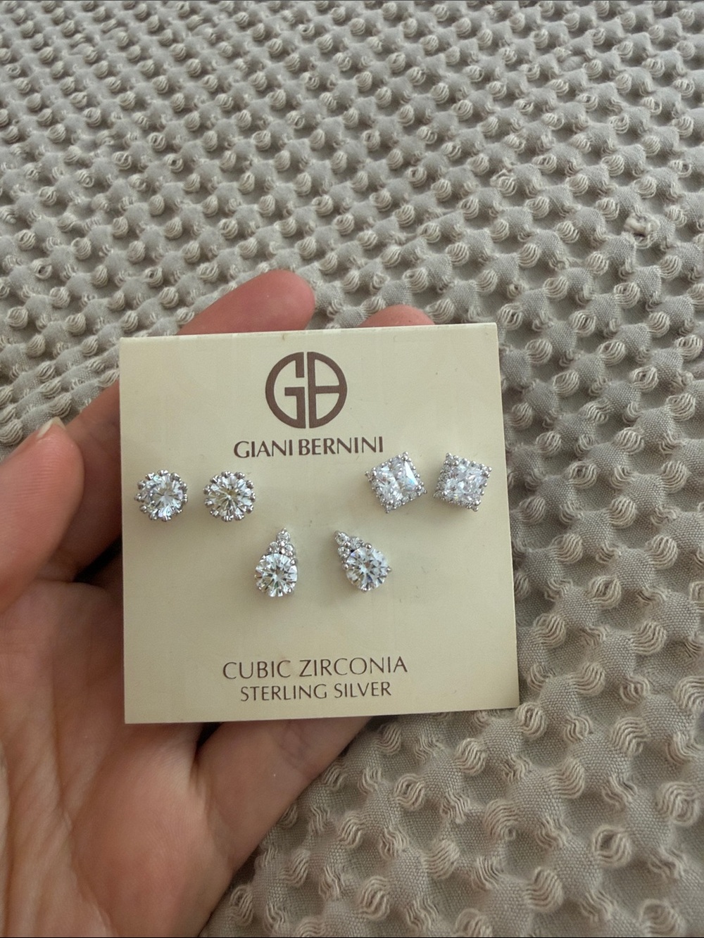 Giani Berninni Sterling Silver Clear Cubic Zirconia Earring Set